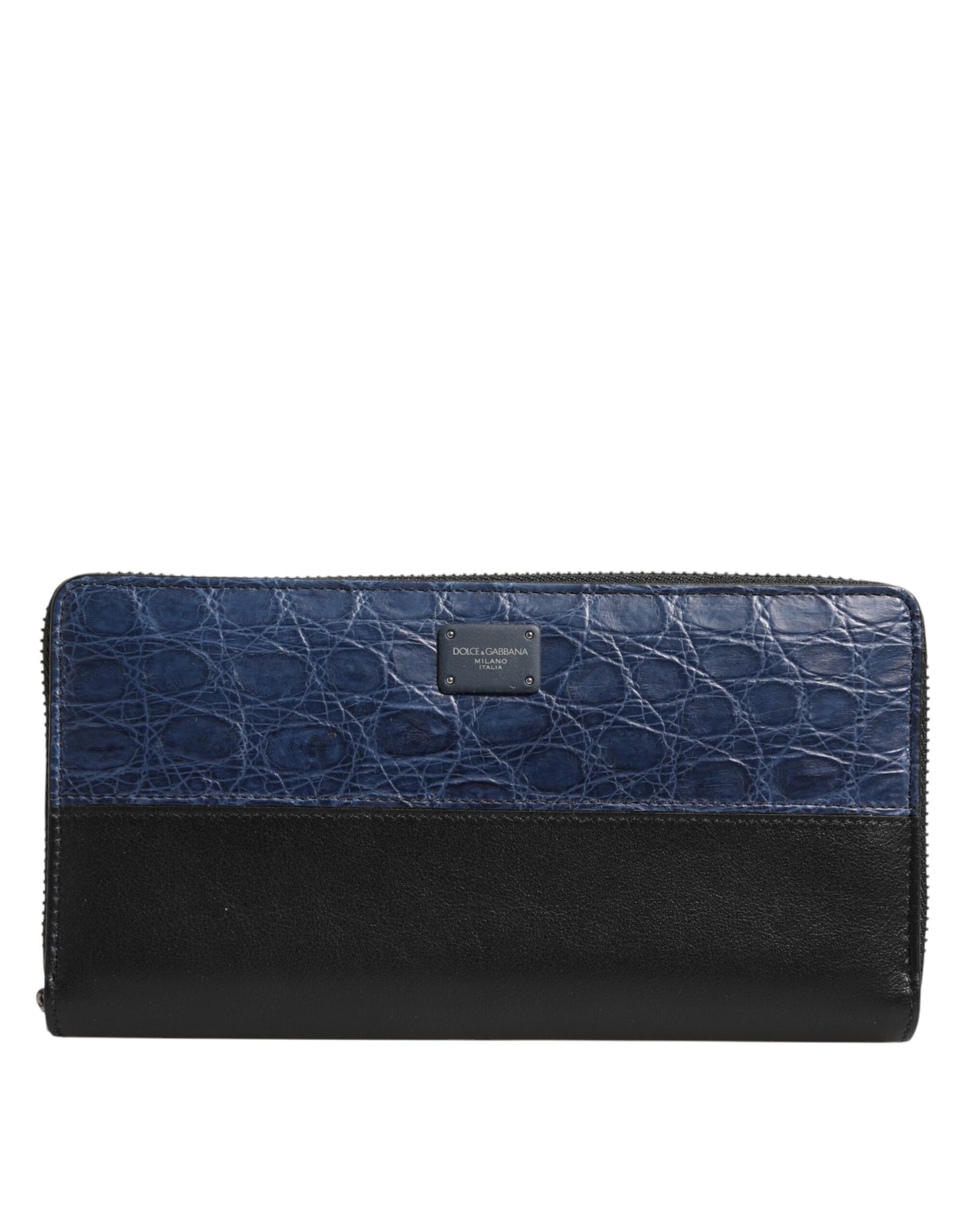 Dolce & Gabbana Black Blue Exotic Leather Men Continental Clutch Wallet Mens Wallet