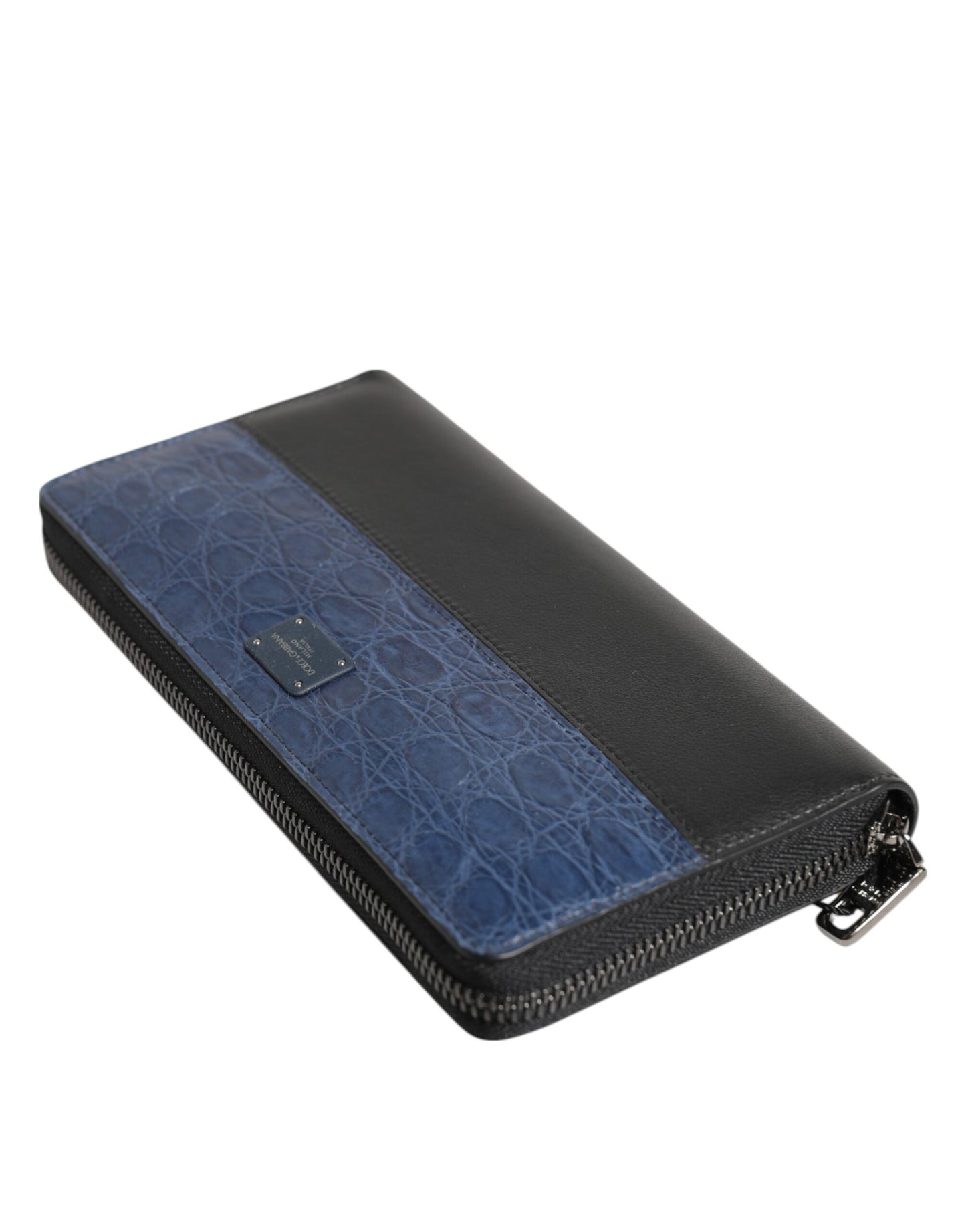 Dolce & Gabbana Black Blue Exotic Leather Men Continental Clutch Wallet Mens Wallet