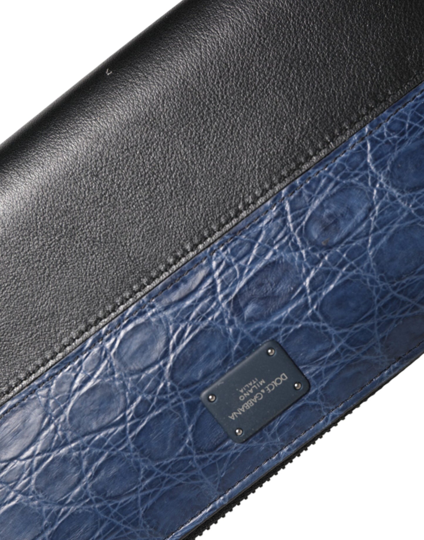 Dolce & Gabbana Black Blue Exotic Leather Men Continental Clutch Wallet Mens Wallet