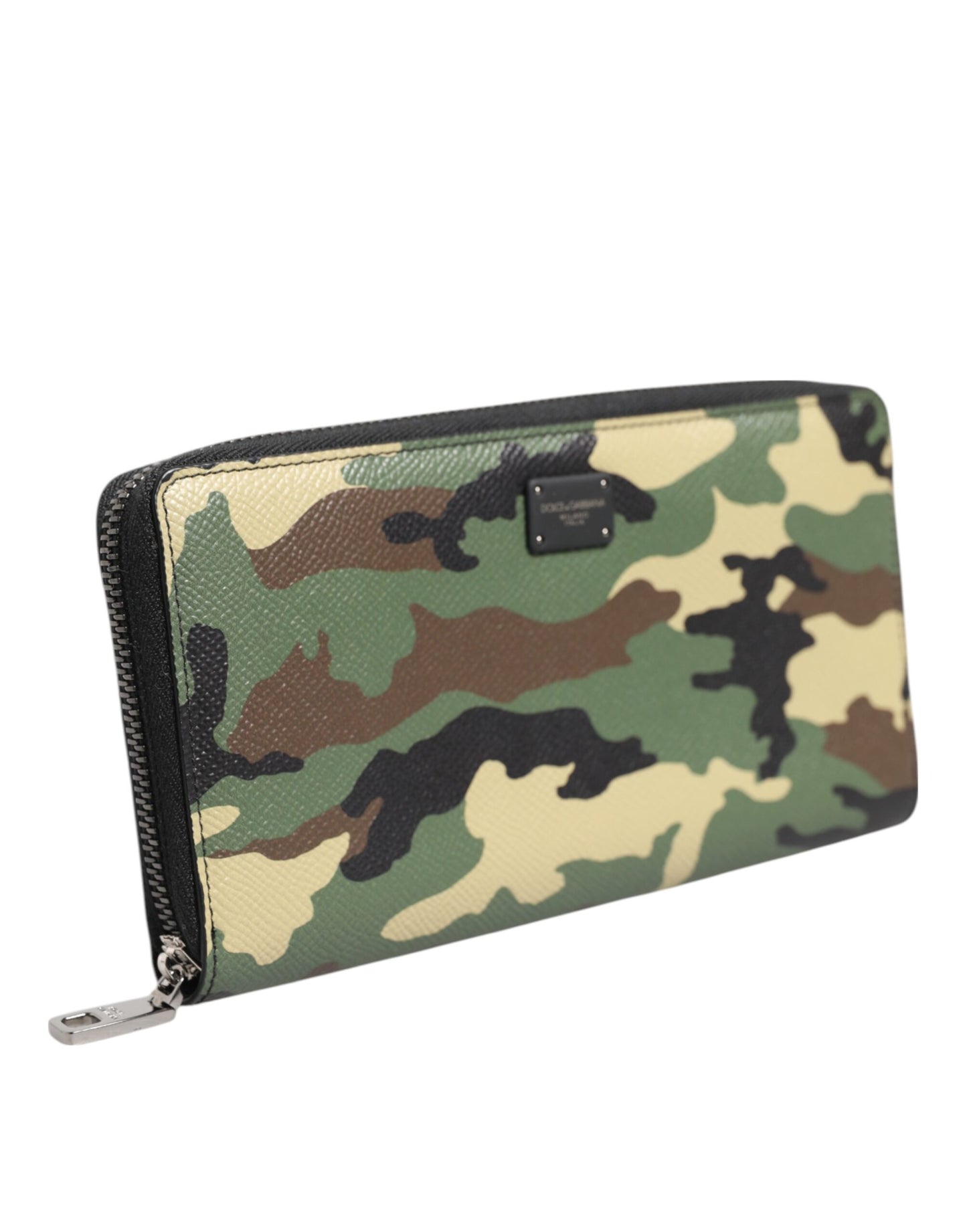 Dolce & Gabbana Multicolor Camouflage Logo Zip Around Continental Wallet Mens Wallet