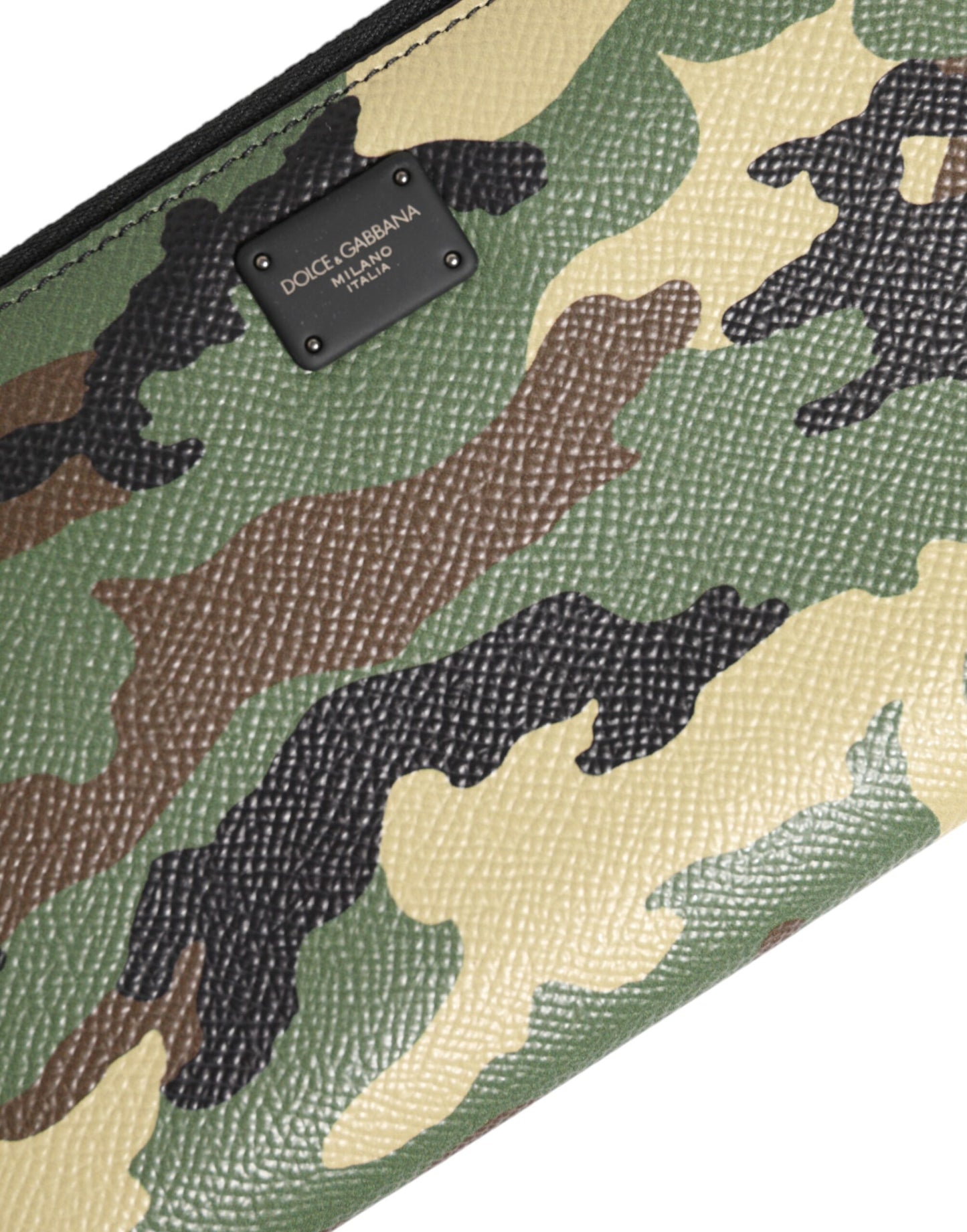 Dolce & Gabbana Multicolor Camouflage Logo Zip Around Continental Wallet Mens Wallet
