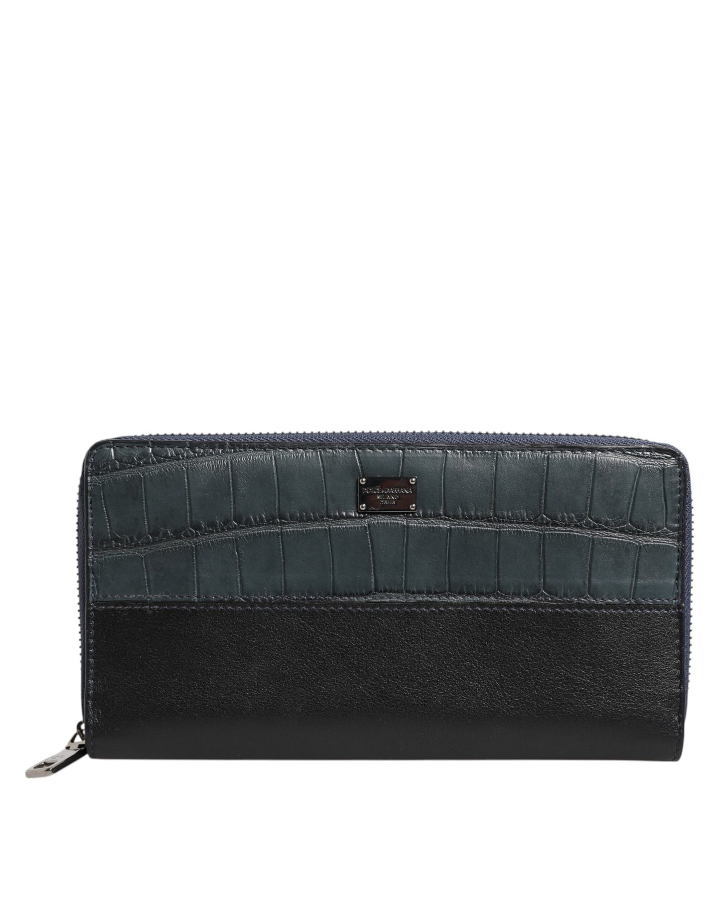 Dolce & Gabbana Black Blue Exotic Leather Men Continental Clutch Wallet Mens Wallet