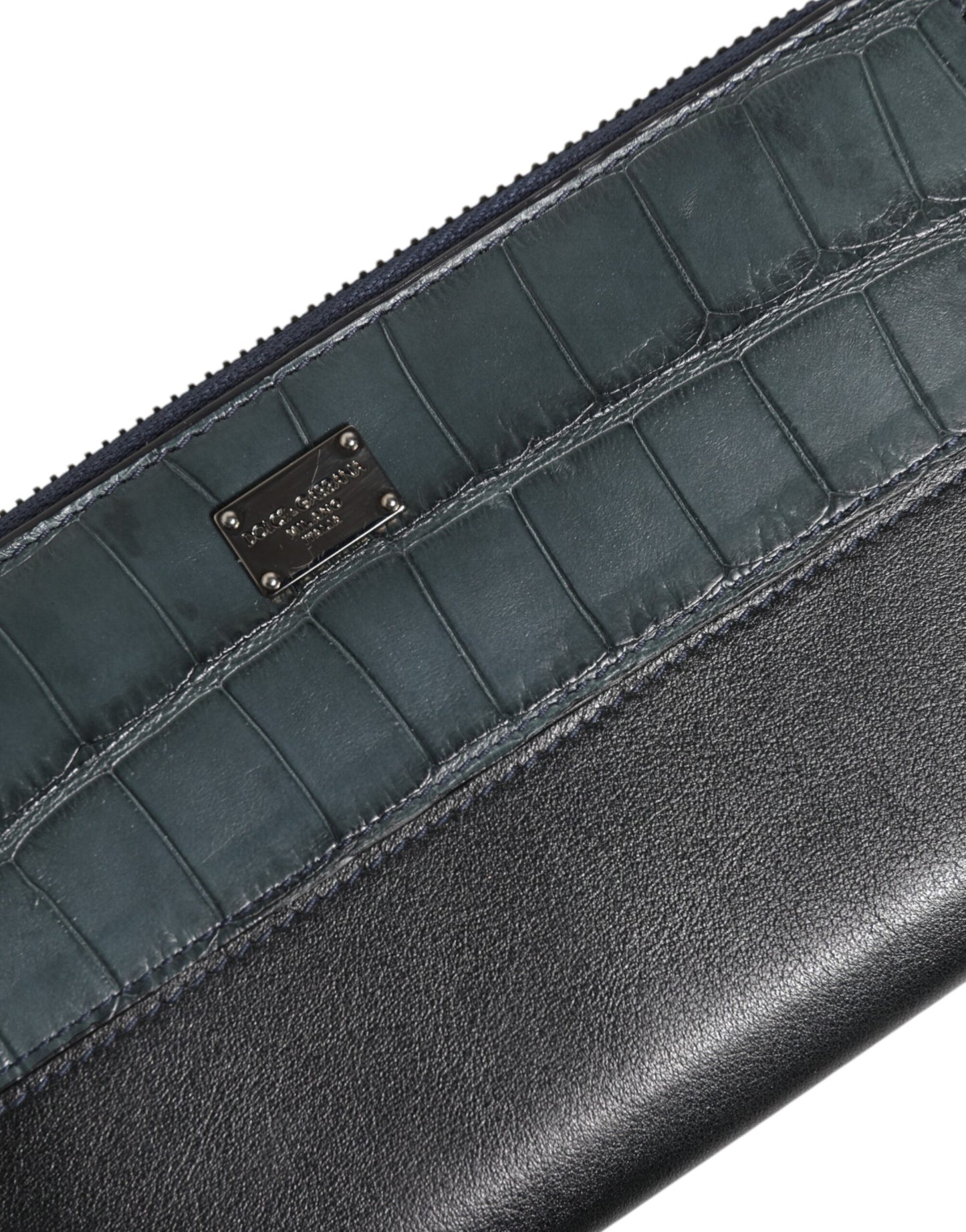 Dolce & Gabbana Black Blue Exotic Leather Men Continental Clutch Wallet Mens Wallet