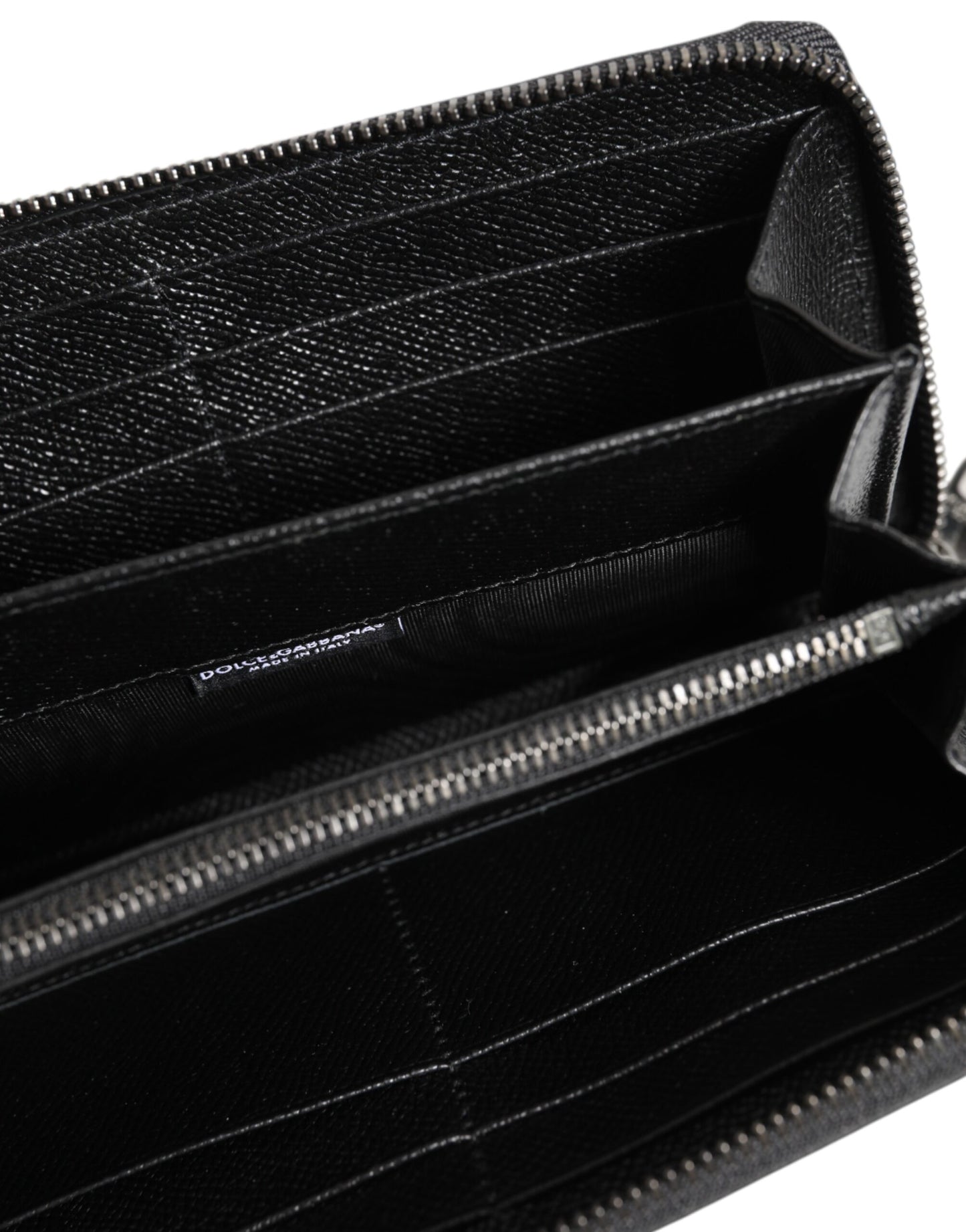 Dolce & Gabbana Black Leather #DGFAMILY Zipper Continental Mens Wallet Mens Wallet
