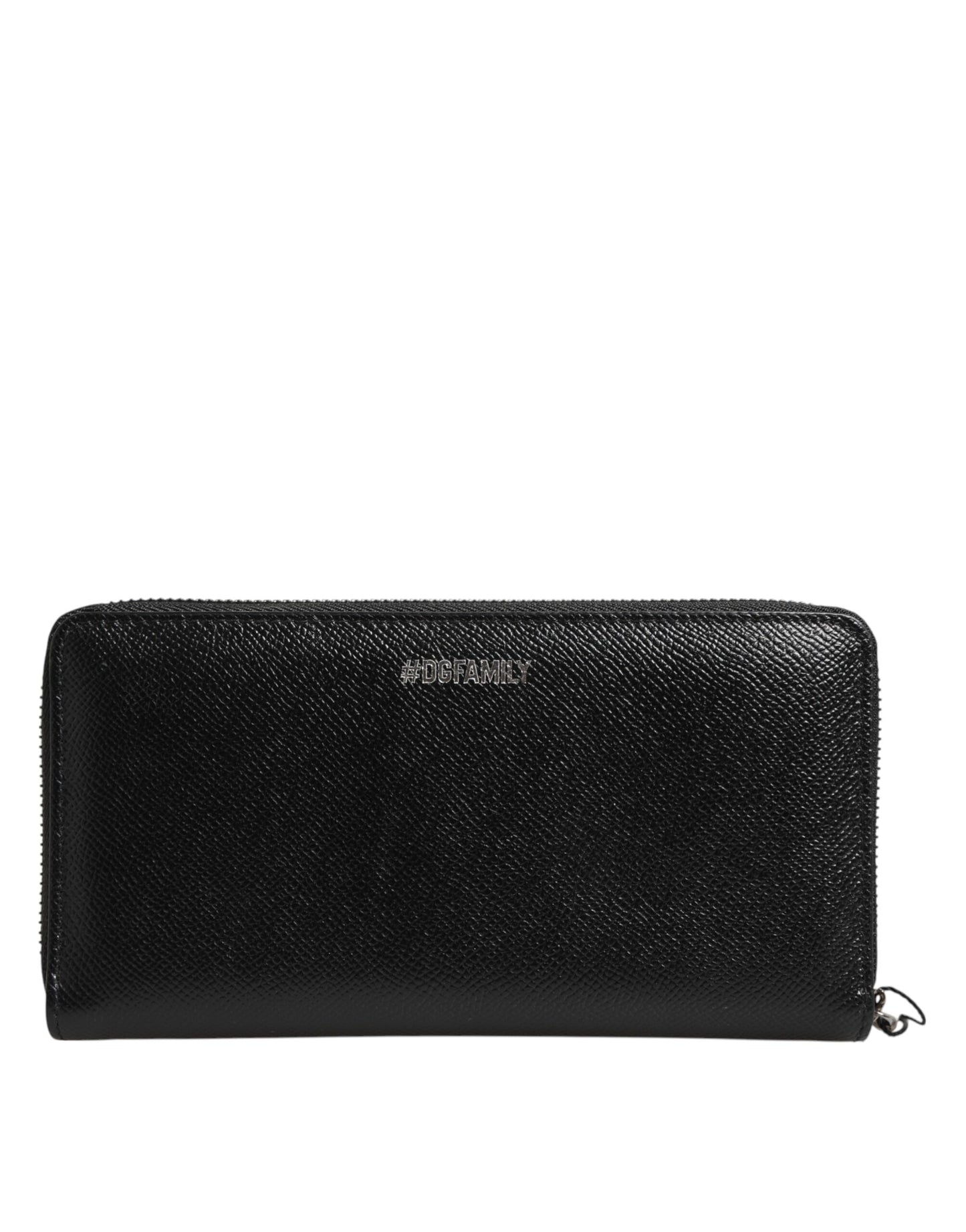 Dolce & Gabbana Black Leather #DGFAMILY Zipper Continental Mens Wallet Mens Wallet