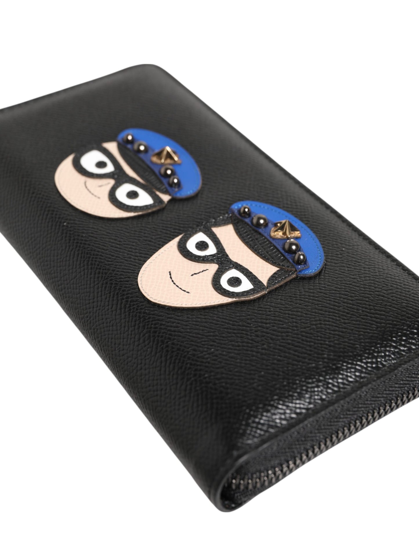 Dolce & Gabbana Black Leather #DGFAMILY Zipper Continental Mens Wallet Mens Wallet