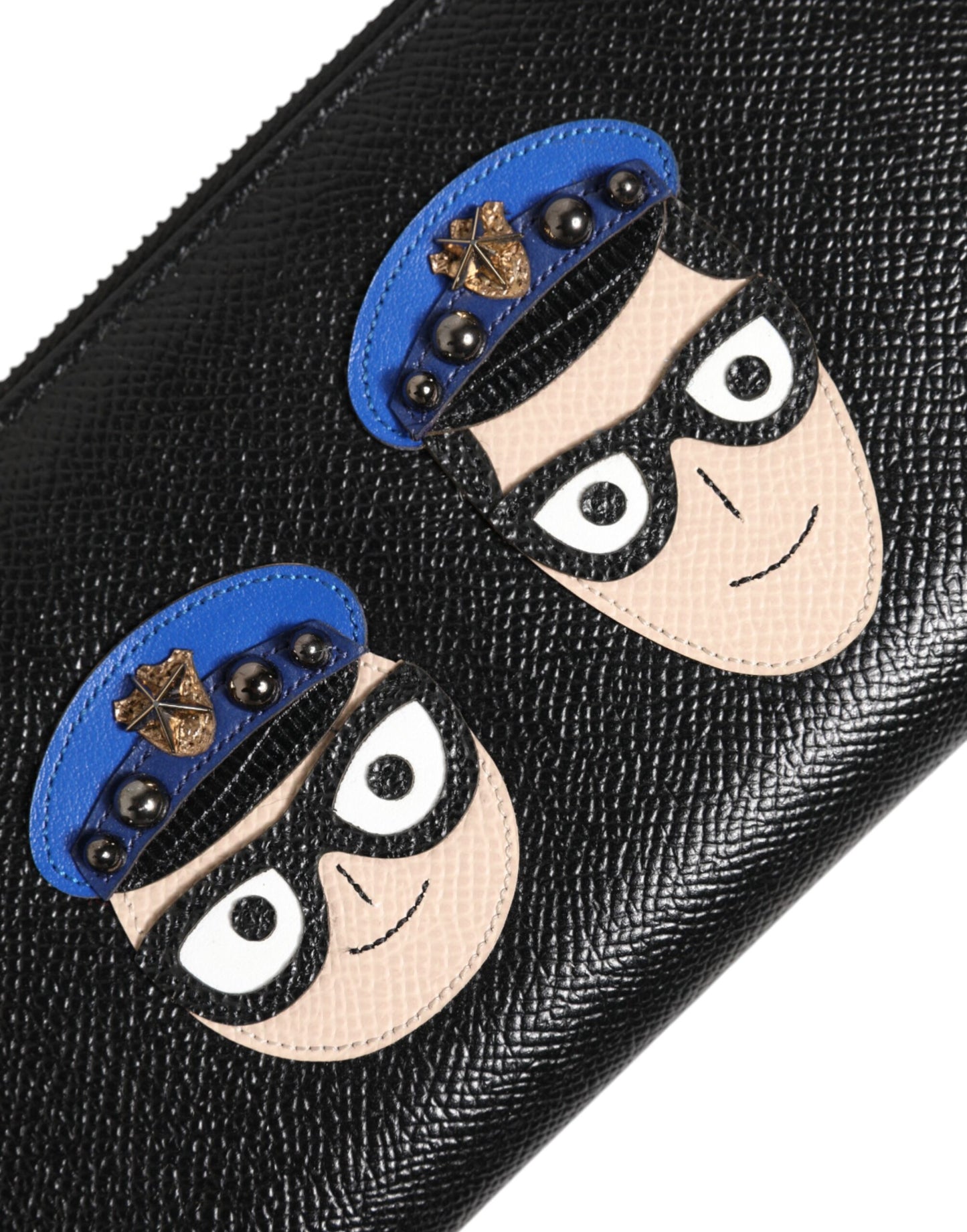 Dolce & Gabbana Black Leather #DGFAMILY Zipper Continental Mens Wallet Mens Wallet