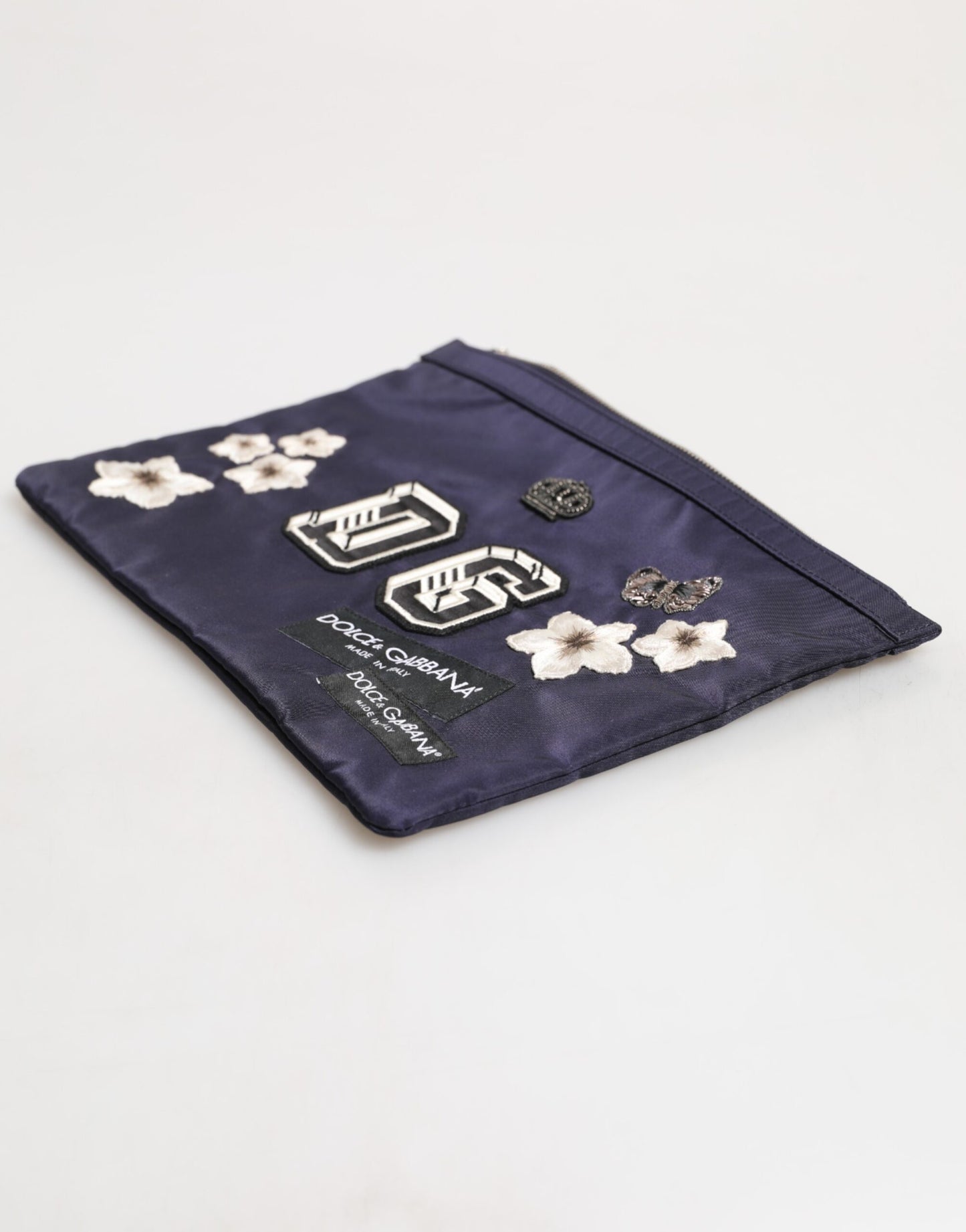 Dolce & Gabbana Blue DG Logo Patch Embellished Pouch Clutch Men Borse Bag Mens Clutch Bag