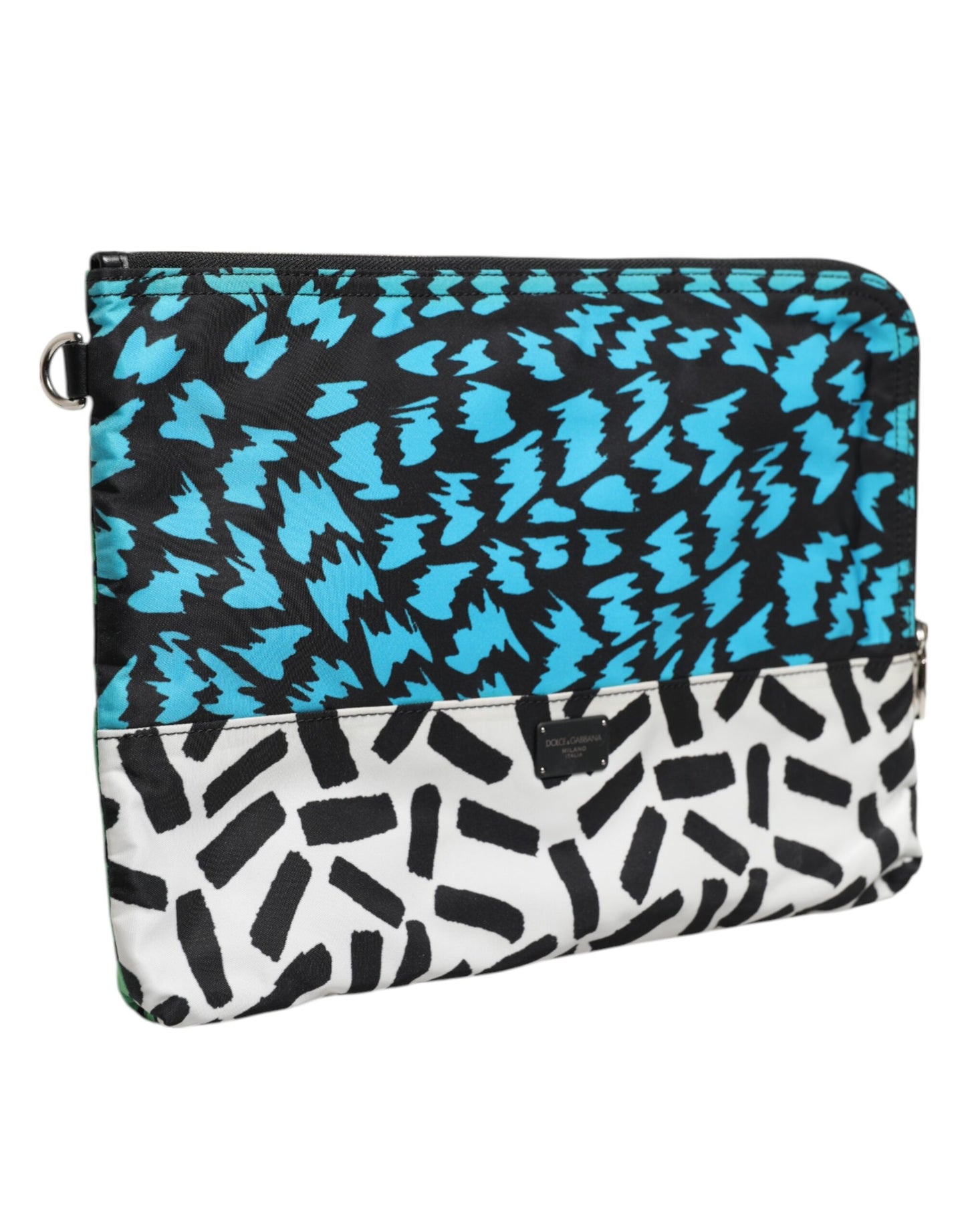 Dolce & Gabbana Multicolor Printed Nylon Logo Plaque Men Clutch Pouch Bag Mens Clutch Bag