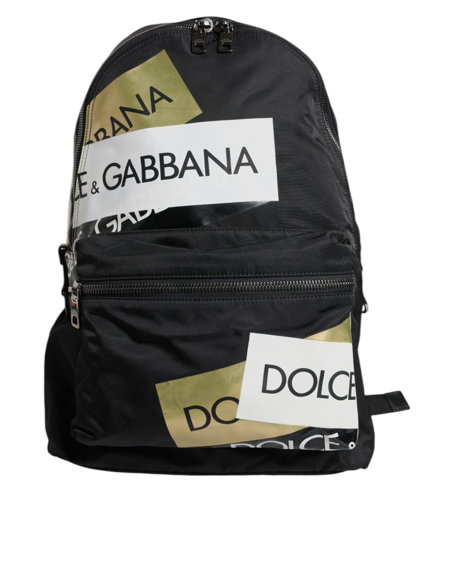 Dolce & Gabbana Black Logo Tape Polyamide School Travel Backpack Men Bag Mens Backpack