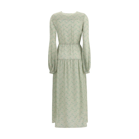 Kristina Ti Green Silk Long Dress