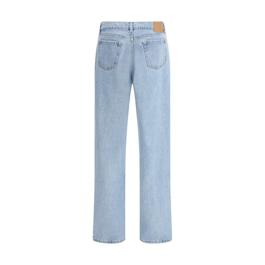 Magda Butrym Blue Cotton Straight-Leg Jeans