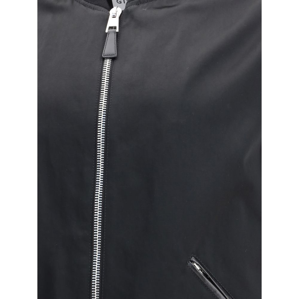 Givenchy Leather and satin bomber Jacket Mens Jacket