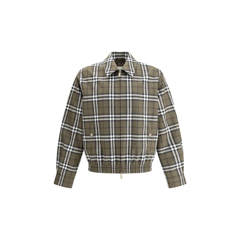 Burberry Check pattern wool Harrington Jacket Mens Jacket