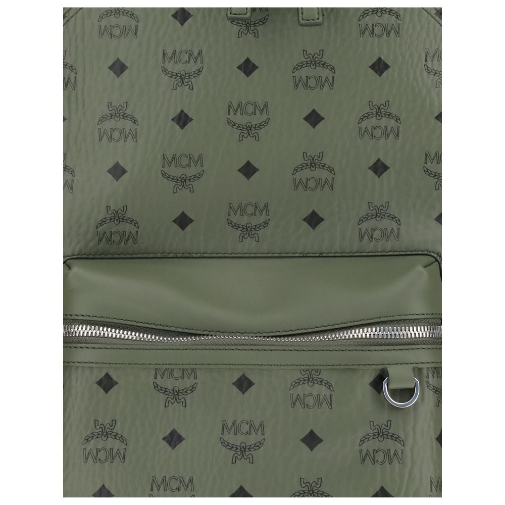 MCM Green Fabric Backpack Mens Backpack
