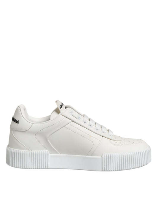 Dolce & Gabbana White Miami Leather Low Top Sneakers Shoes