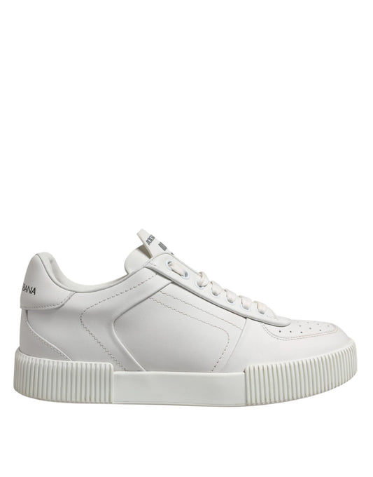 Dolce & Gabbana White Miami Leather Low Top Sneakers Men Shoes