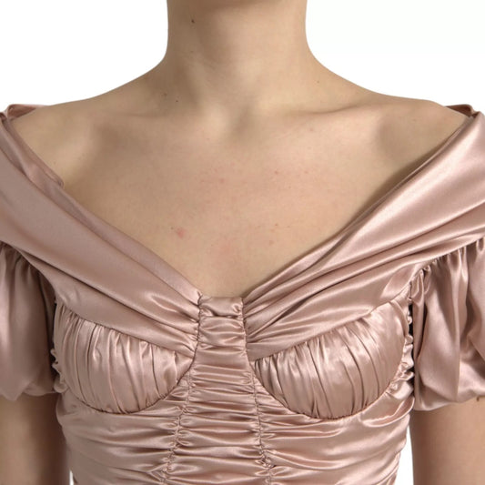 Dolce & Gabbana Pink Silk Stretch Sheath Mermaid Gown Dress