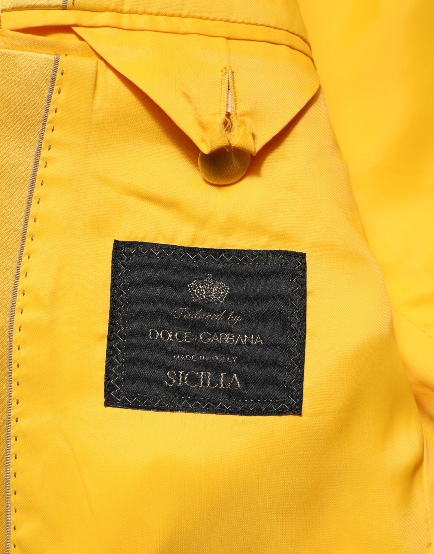 Dolce & Gabbana Yellow 2 Piece Silk Blend Men Suit SICILIA Mens Suit