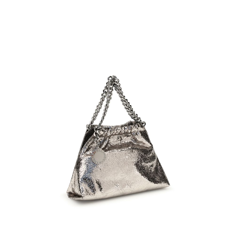 Stella McCartney Metallic crackle-effect Falabella Shoulder Bag Womens Shoulder Bag
