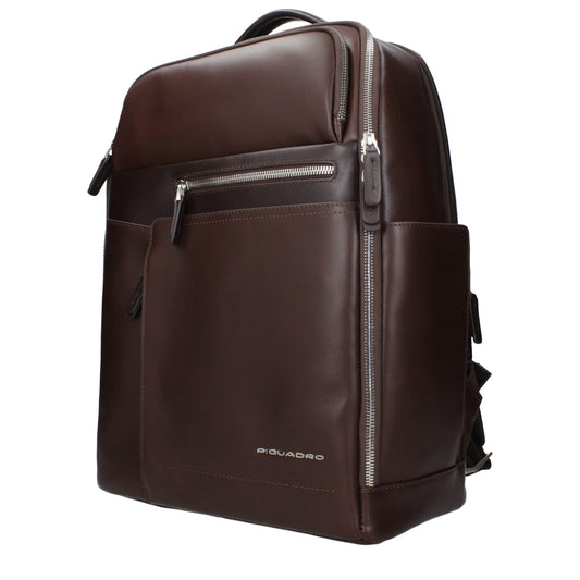 Piquadro Brown Leather Backpack