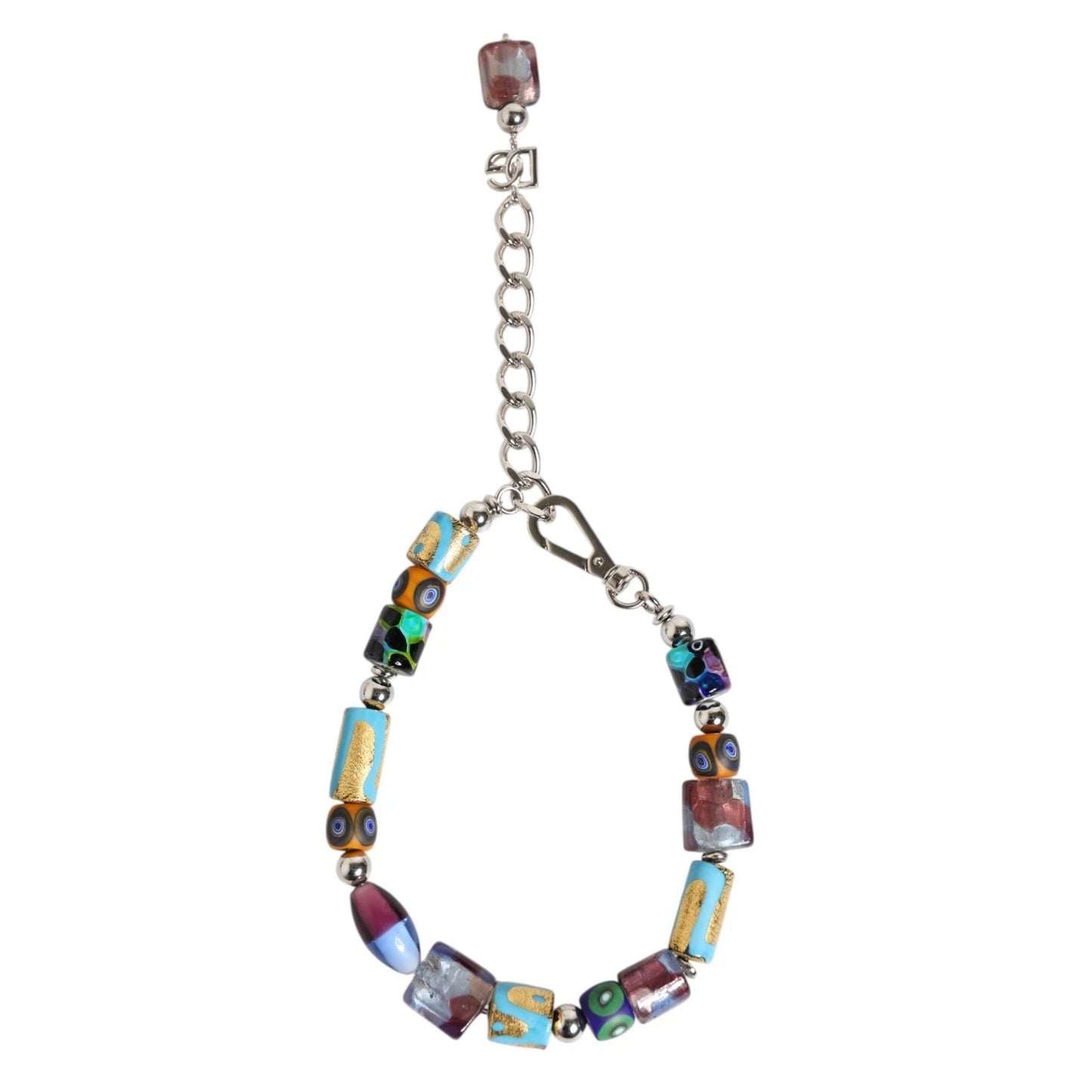 Dolce & Gabbana Multicolor Murano Glass Beads Brass Zamak Necklace Womens Necklace