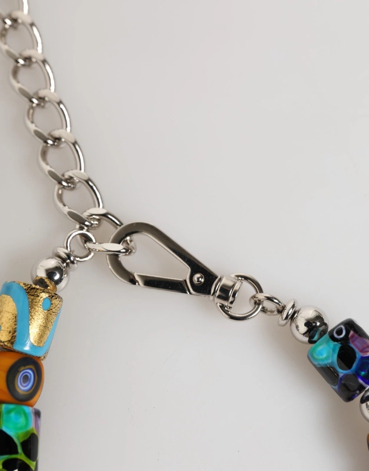 Dolce & Gabbana Multicolor Murano Glass Beads Brass Zamak Necklace Womens Necklace