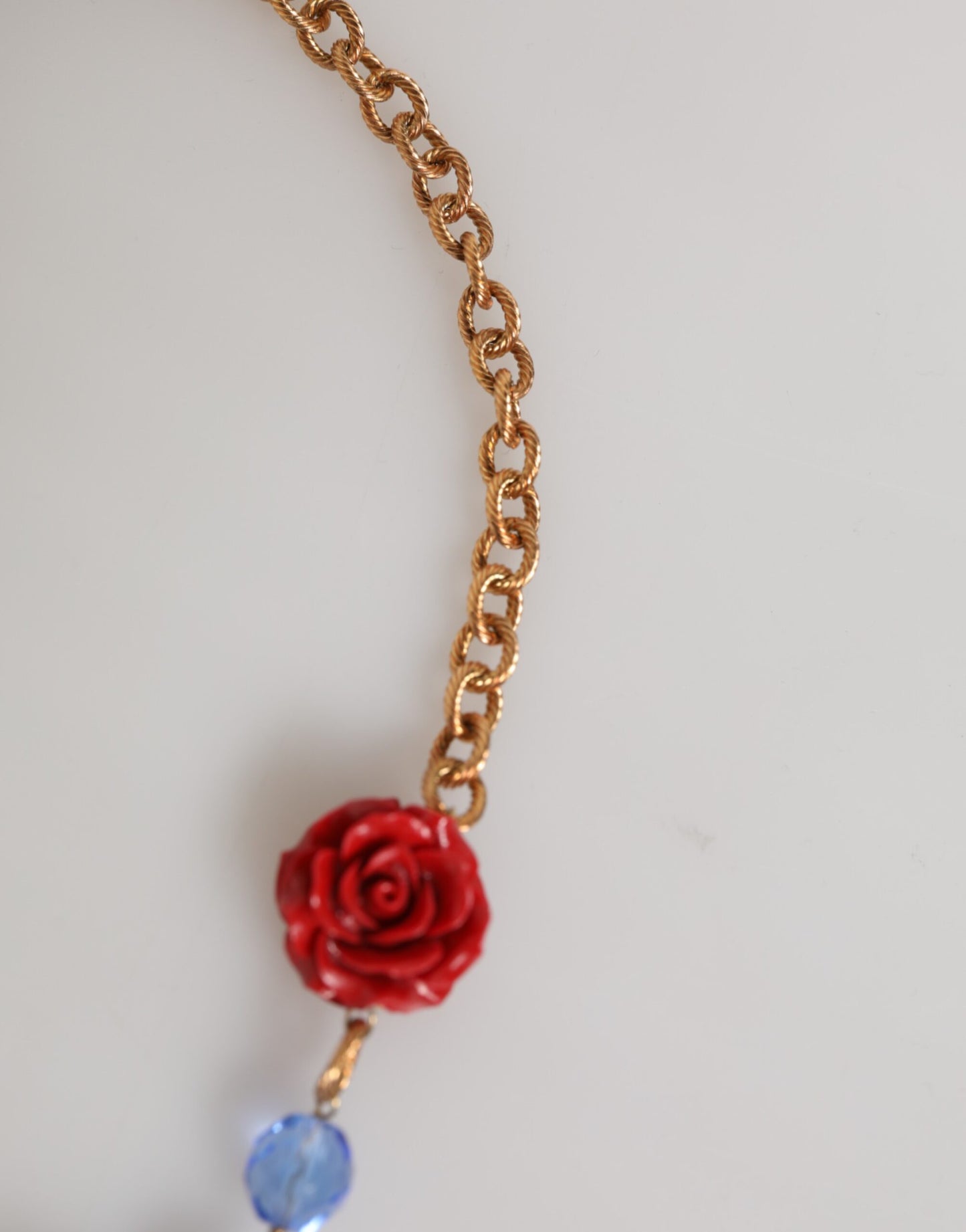 Dolce & Gabbana Gold Multicolor Amore Heart Can Beads Rose Pendant Necklace Womens Necklace