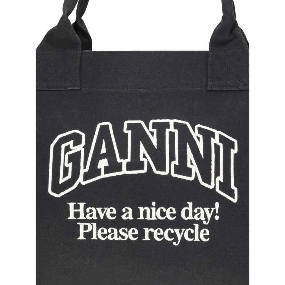 Ganni XXL Canvas Tote Bag Womens Shoulder Bag