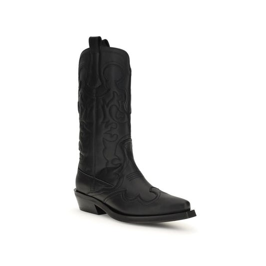 Ganni Black Recycled Leather Boots