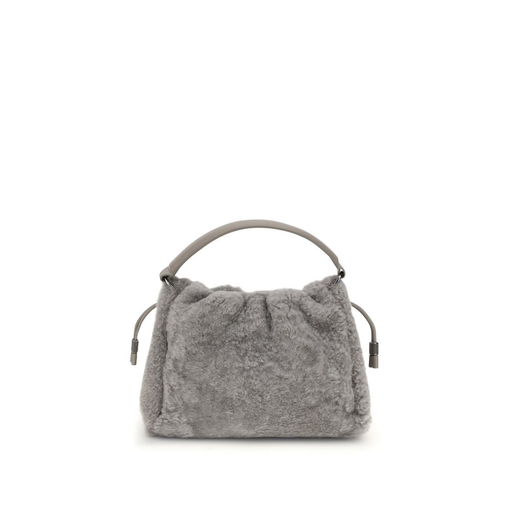 Brunello Cucinelli Small shearling Mellow Shoulder Bag Womens Shoulder Bag