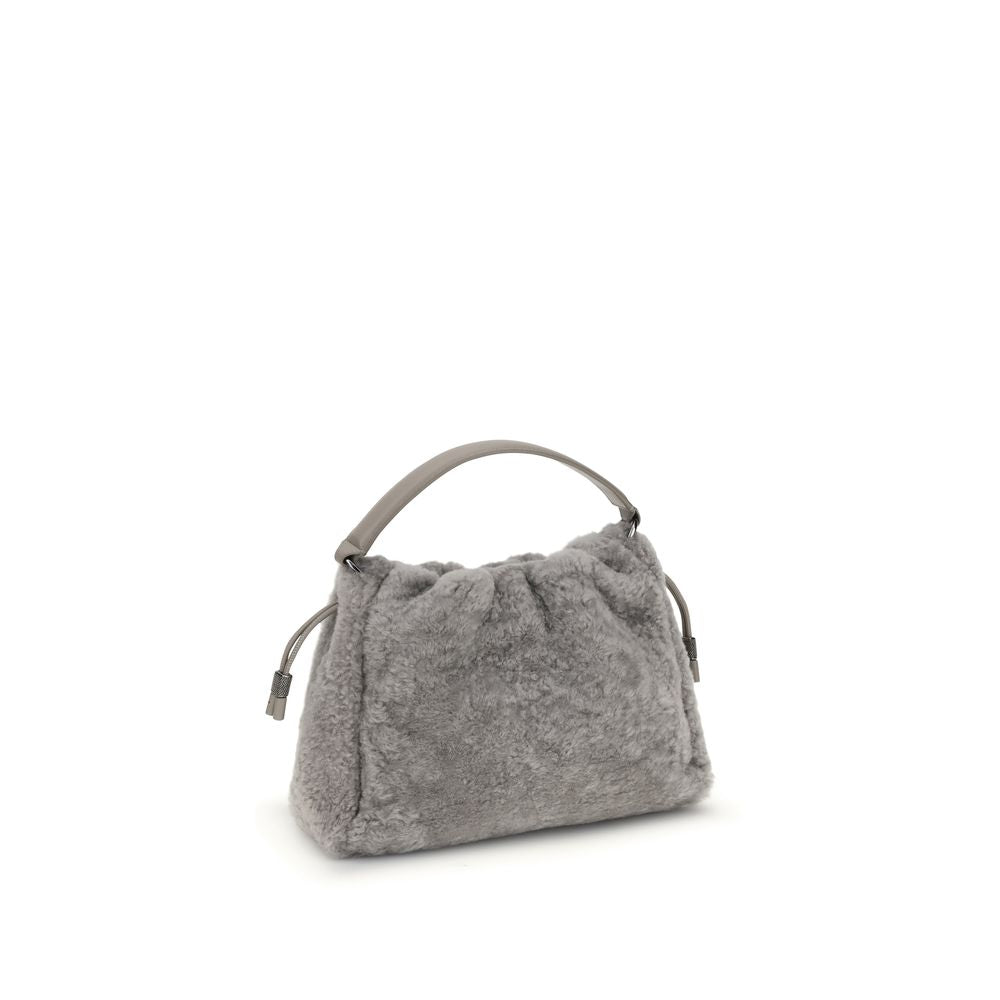 Brunello Cucinelli Small shearling Mellow Shoulder Bag Womens Shoulder Bag
