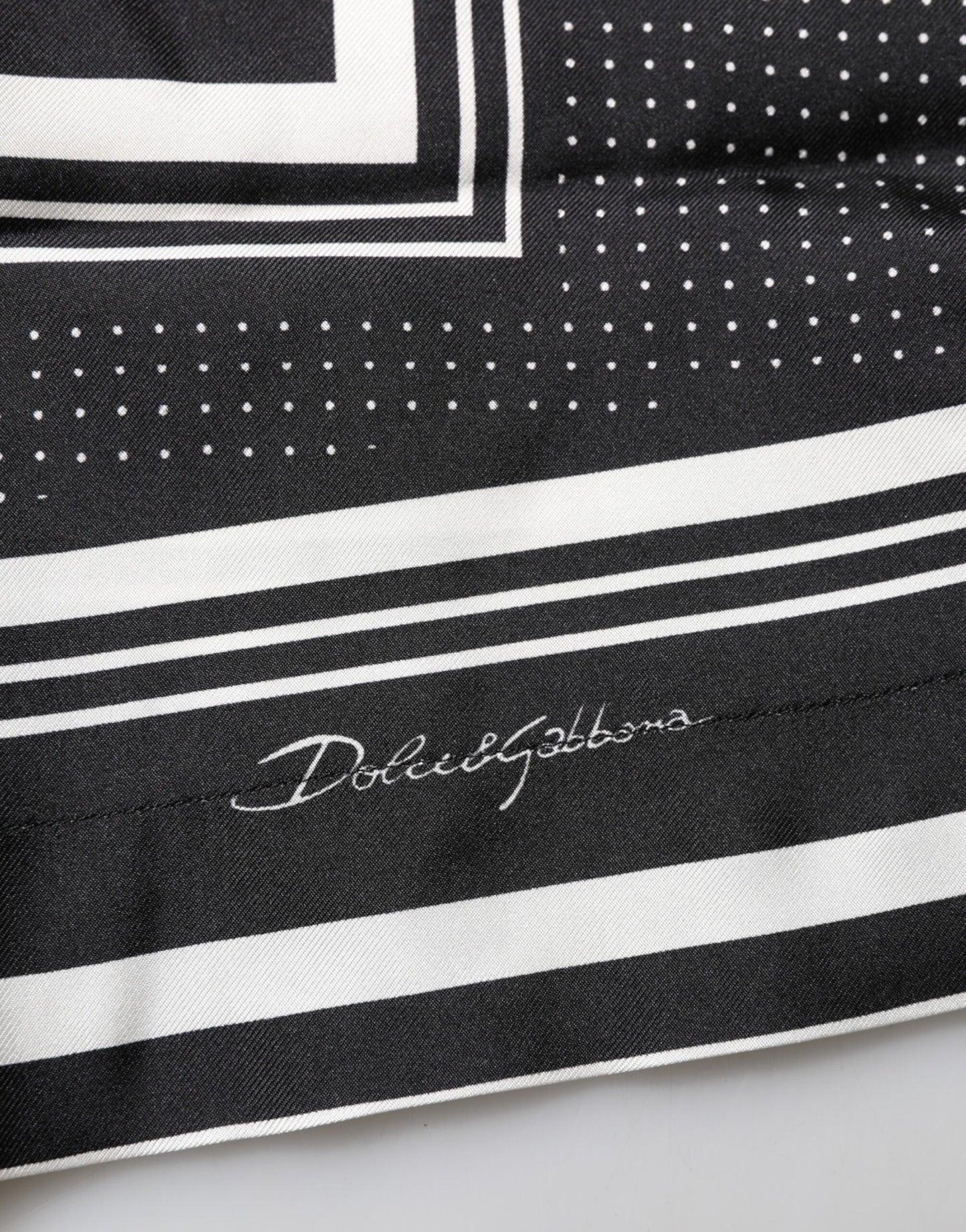 Dolce & Gabbana Black White StripeDot Print Casual Polo Shirt Mens T-Shirt