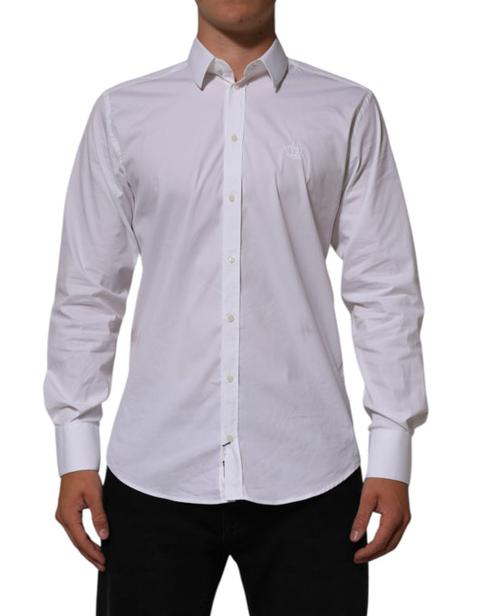 Dolce & Gabbana White Cotton MARTINI Formal Men Dress Shirt Mens T-Shirt