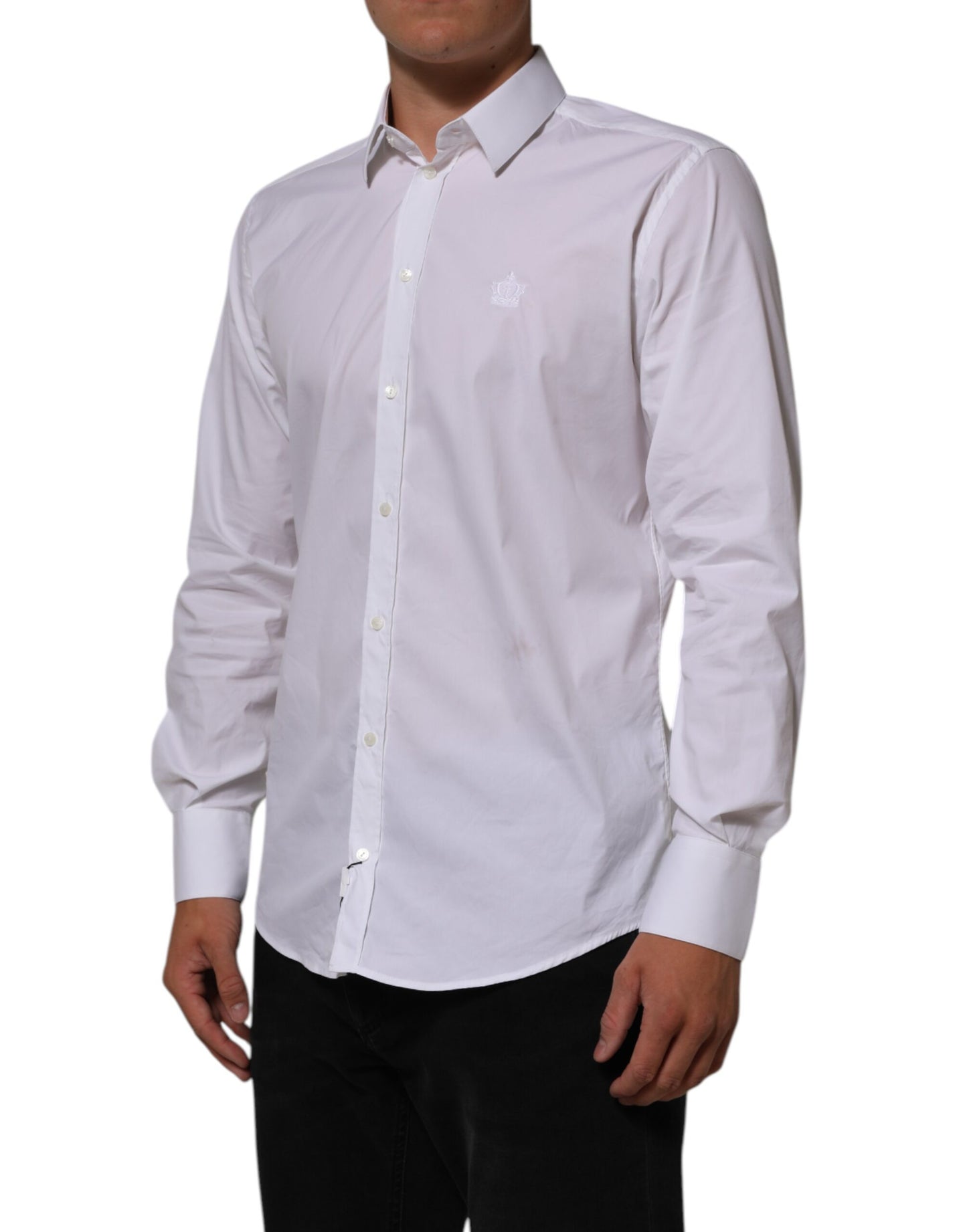 Dolce & Gabbana White Cotton MARTINI Formal Men Dress Shirt Mens T-Shirt