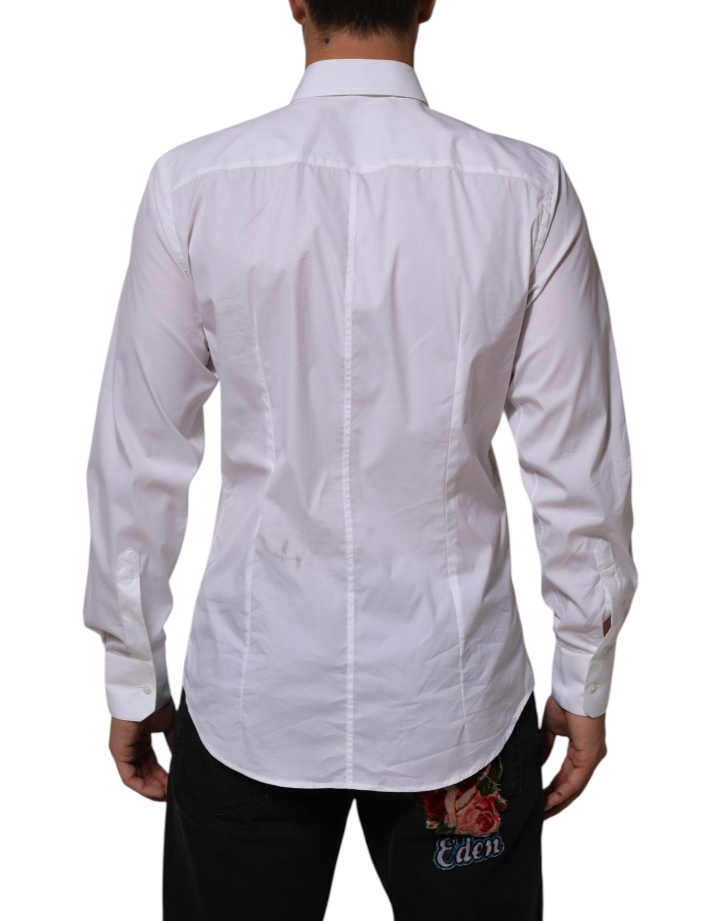 Dolce & Gabbana White Cotton MARTINI Formal Men Dress Shirt Mens T-Shirt