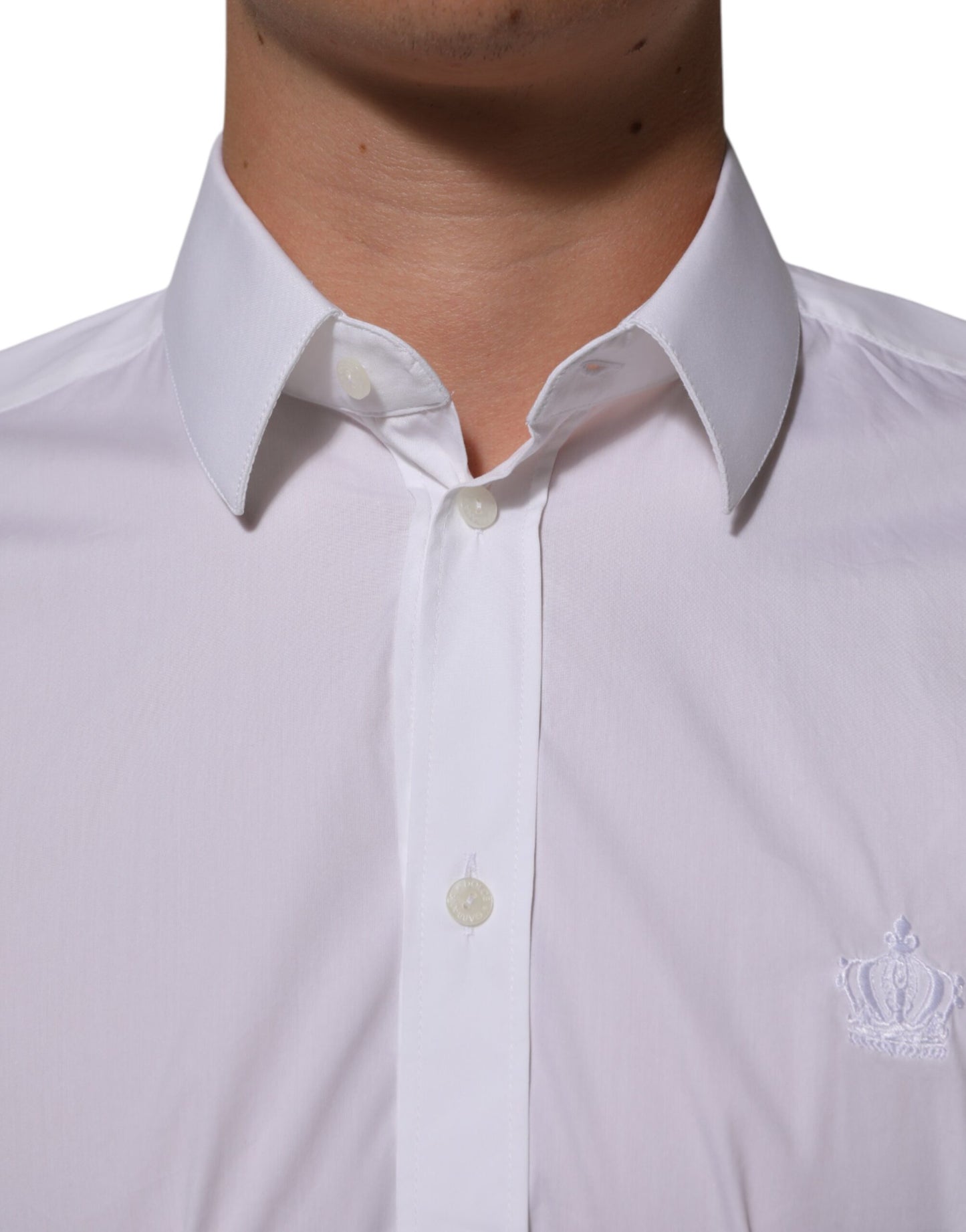 Dolce & Gabbana White Cotton MARTINI Formal Men Dress Shirt Mens T-Shirt