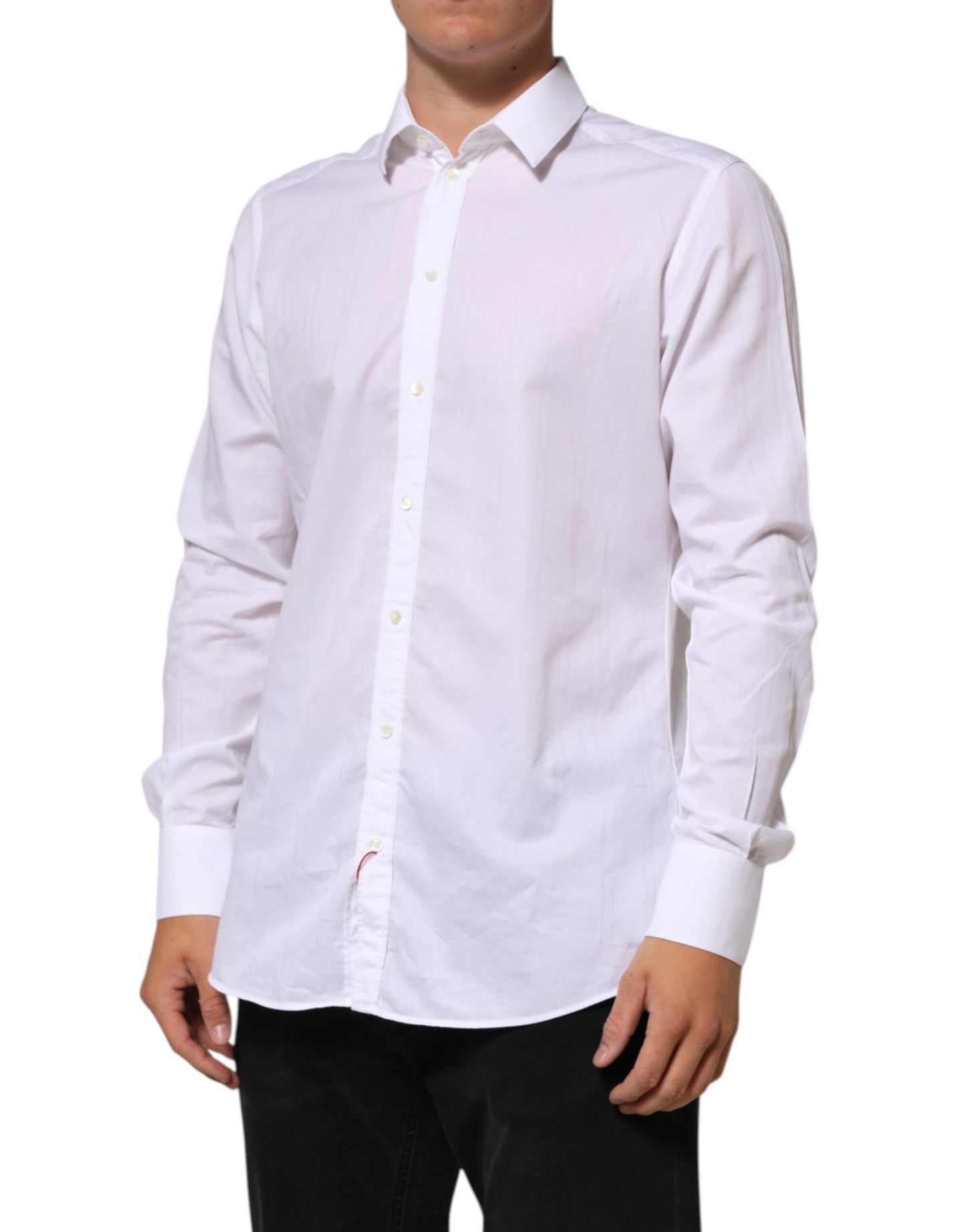Dolce & Gabbana White Cotton MARTINI Men Formal Dress Shirt Mens T-Shirt