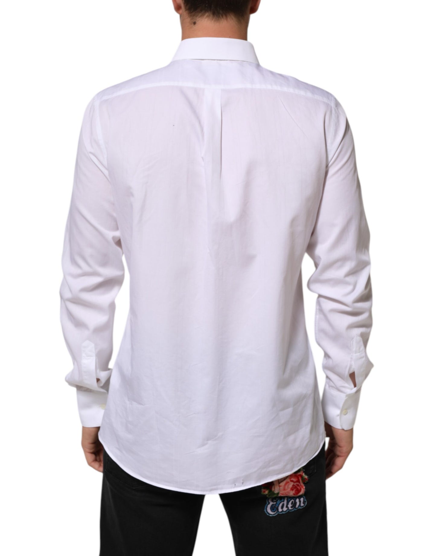 Dolce & Gabbana White Cotton MARTINI Men Formal Dress Shirt Mens T-Shirt