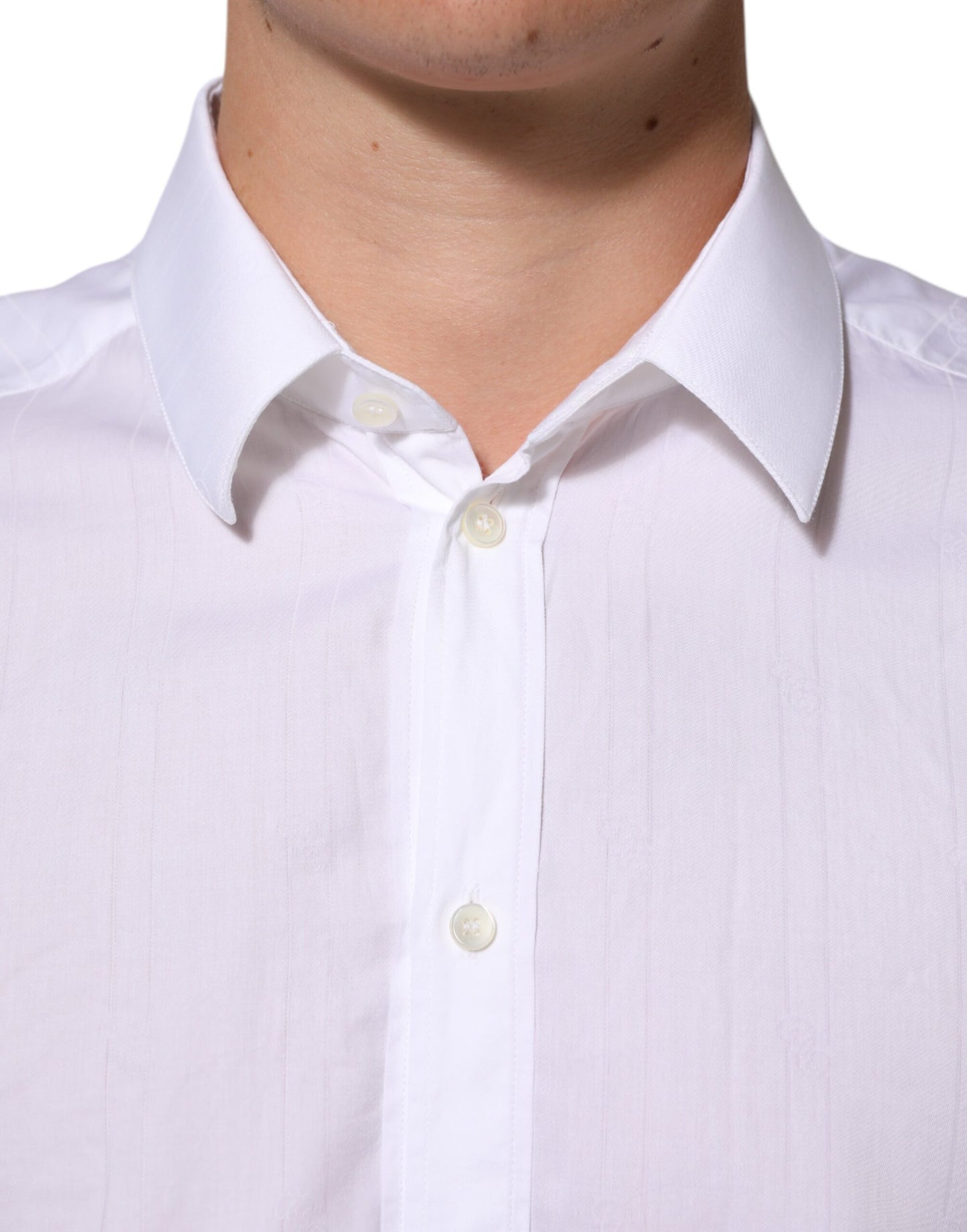 Dolce & Gabbana White Cotton MARTINI Men Formal Dress Shirt Mens T-Shirt