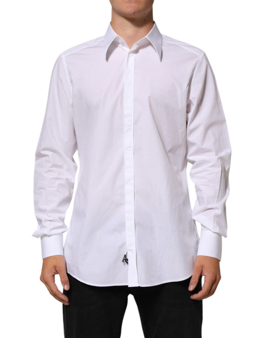 Dolce & Gabbana White Cotton MARTINI Men Formal Dress Shirt Mens T-Shirt