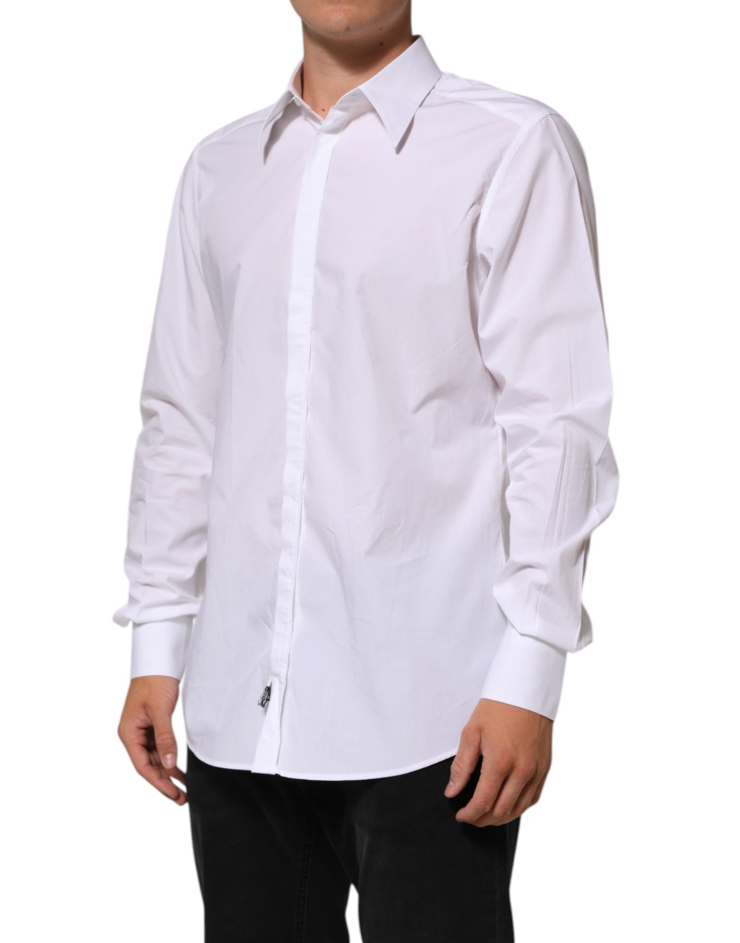 Dolce & Gabbana White Cotton MARTINI Men Formal Dress Shirt Mens T-Shirt