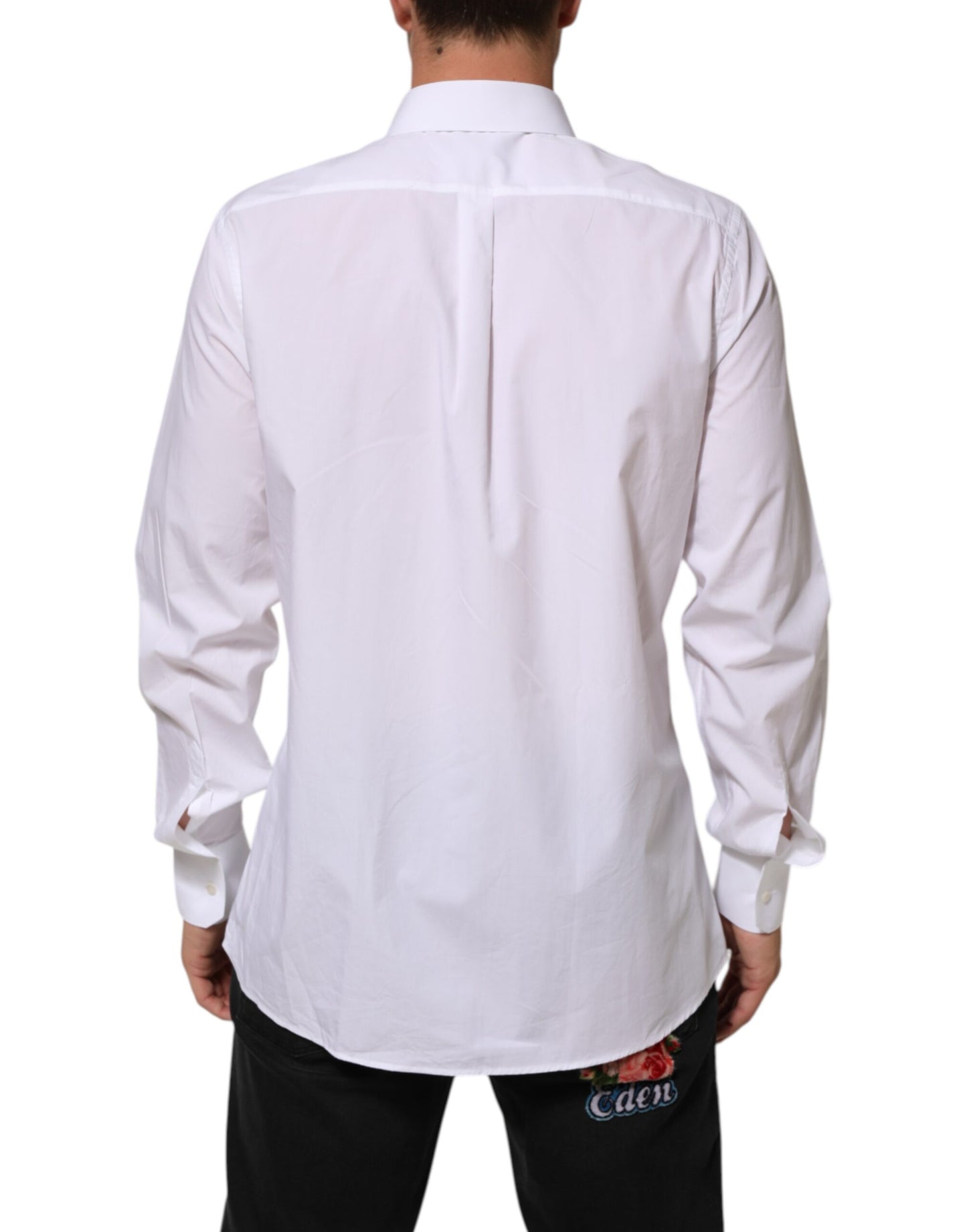 Dolce & Gabbana White Cotton MARTINI Men Formal Dress Shirt Mens T-Shirt