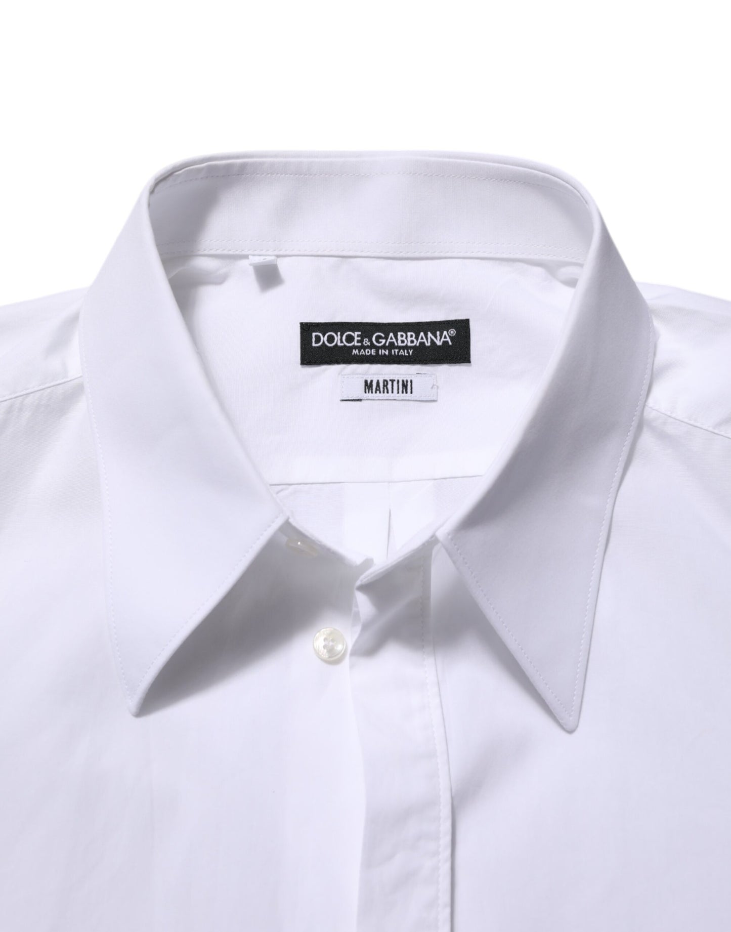 Dolce & Gabbana White Cotton MARTINI Men Formal Dress Shirt Mens T-Shirt