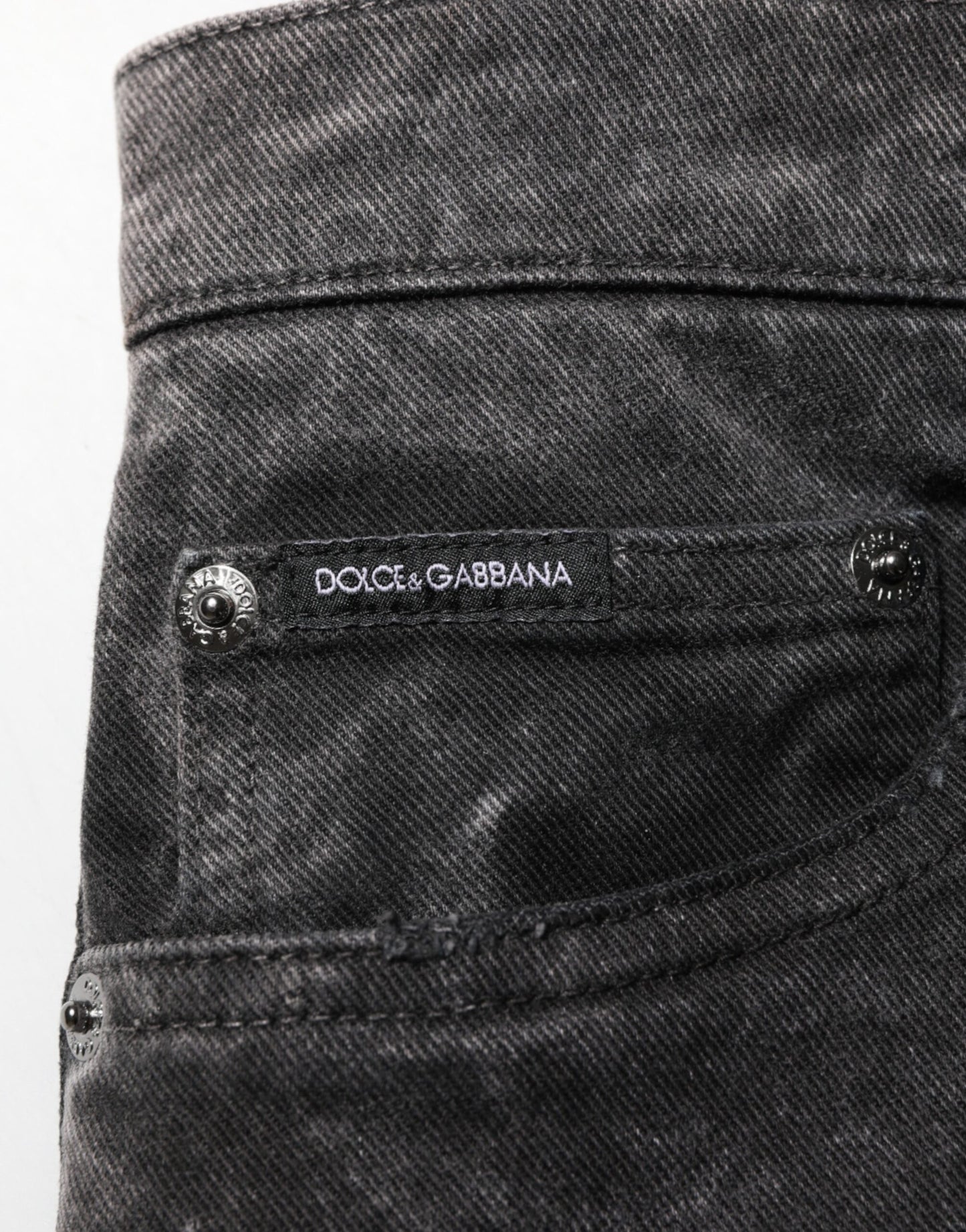 Dolce & Gabbana Black Cotton Mid Waist Denim Men Bermuda Short Mens Shorts