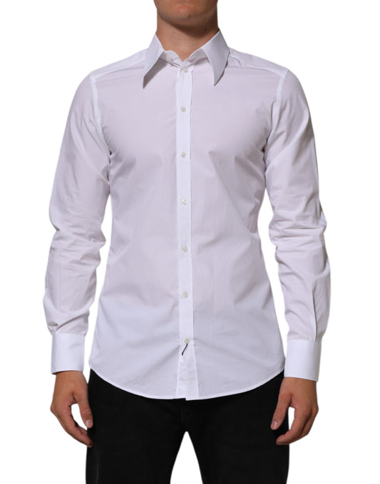 Dolce & Gabbana White Cotton MARTINI Men Formal Dress Shirt Mens T-Shirt