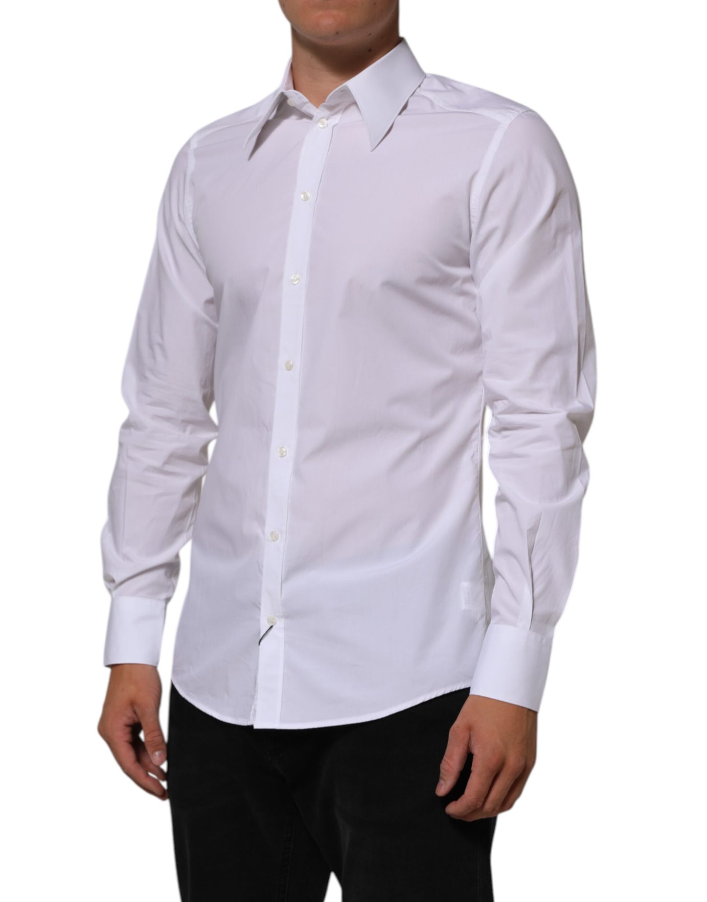 Dolce & Gabbana White Cotton MARTINI Men Formal Dress Shirt Mens T-Shirt