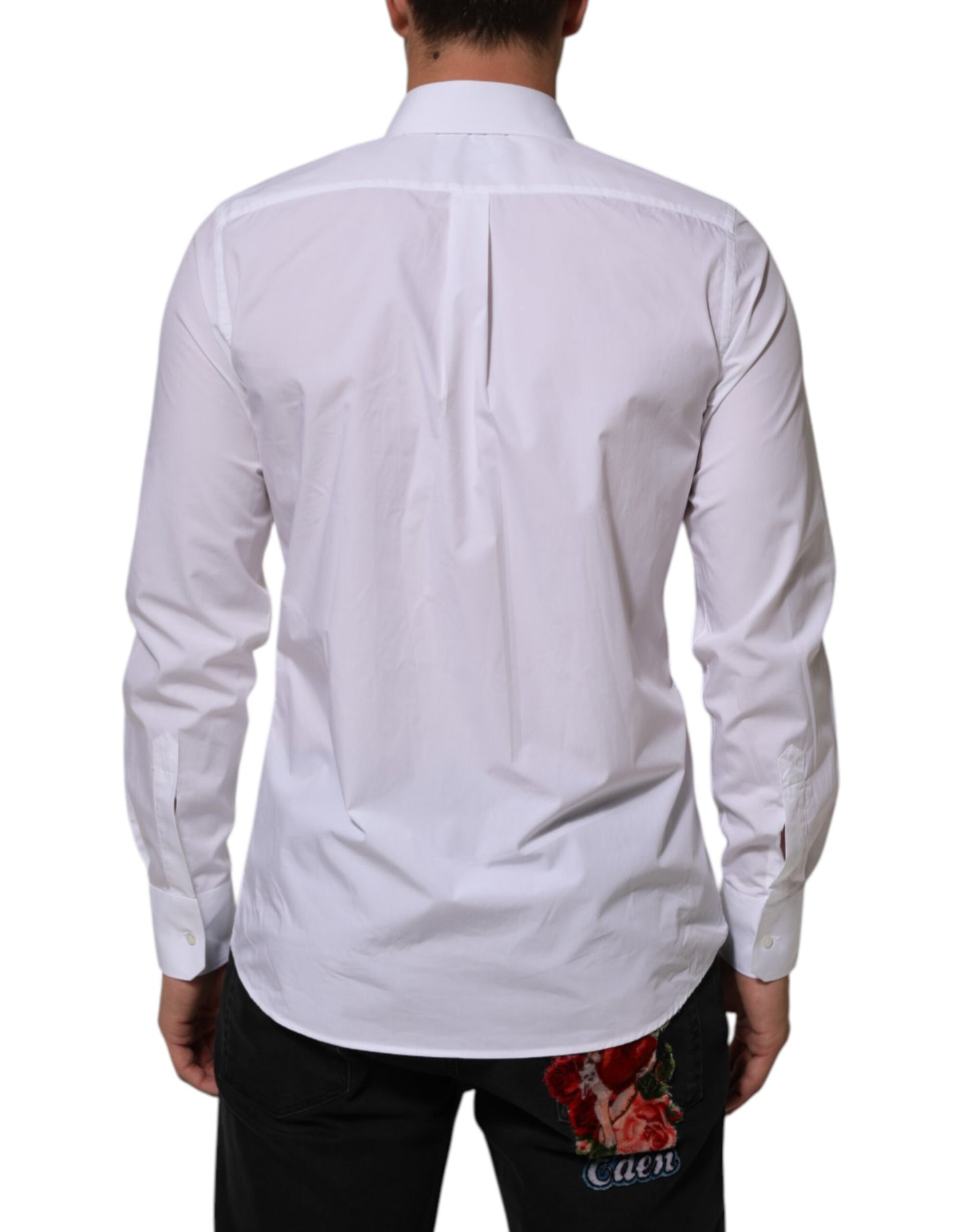 Dolce & Gabbana White Cotton MARTINI Men Formal Dress Shirt Mens T-Shirt