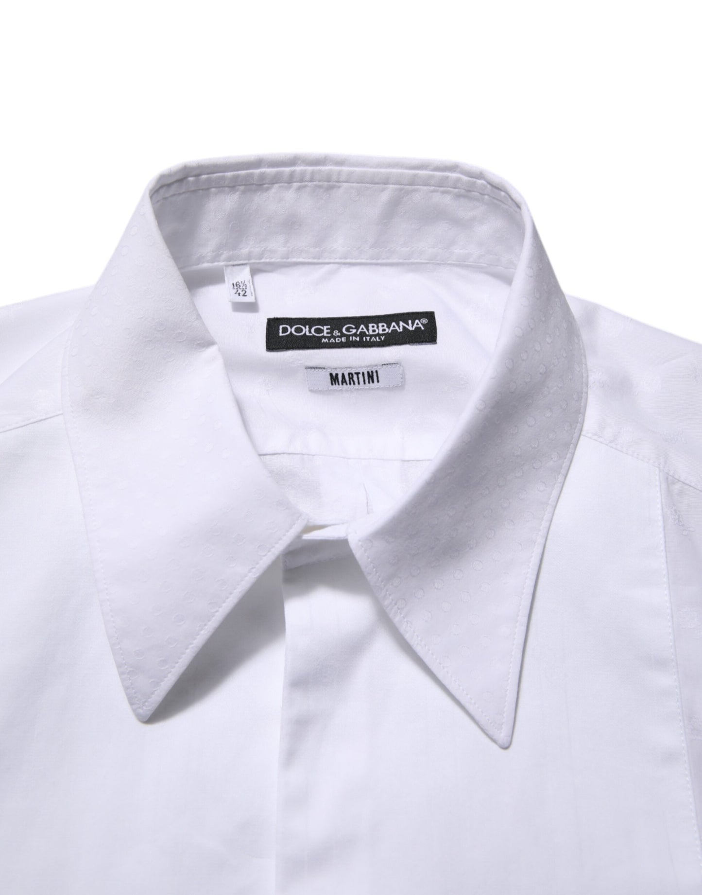Dolce & Gabbana White Cotton MARTINI Bib Formal Dress Shirt Mens T-Shirt