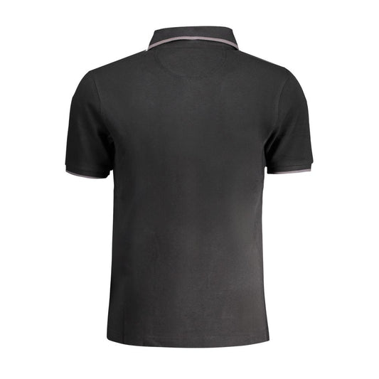 La Martina Black Cotton Polo Shirt Mens T-Shirt
